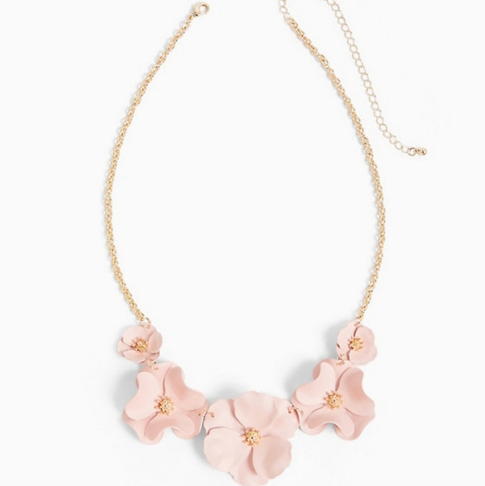 Torrid Pink Matte Floral Statement Necklace